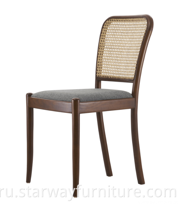 Rattan Back Wood Chair